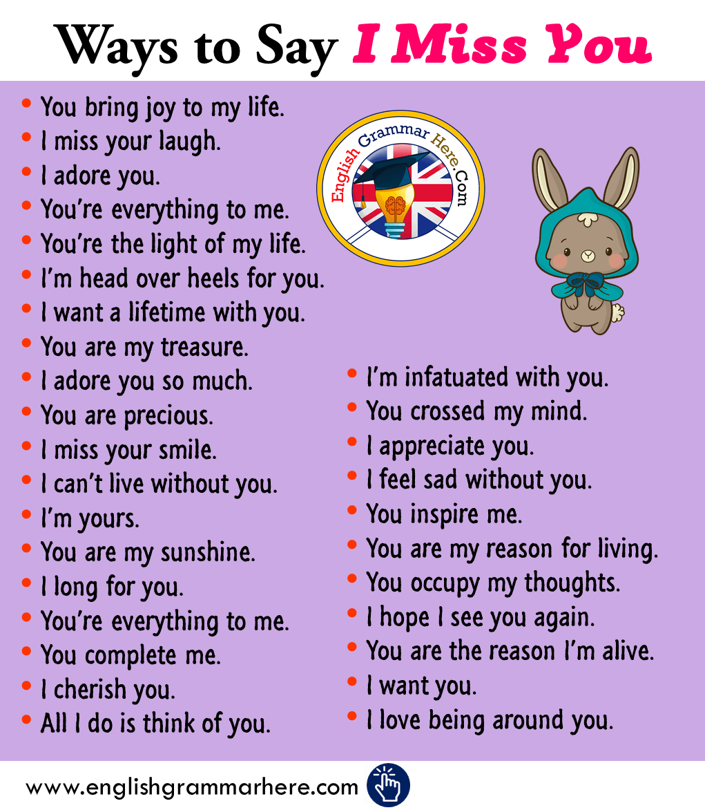 Ways to Say I Miss You in English