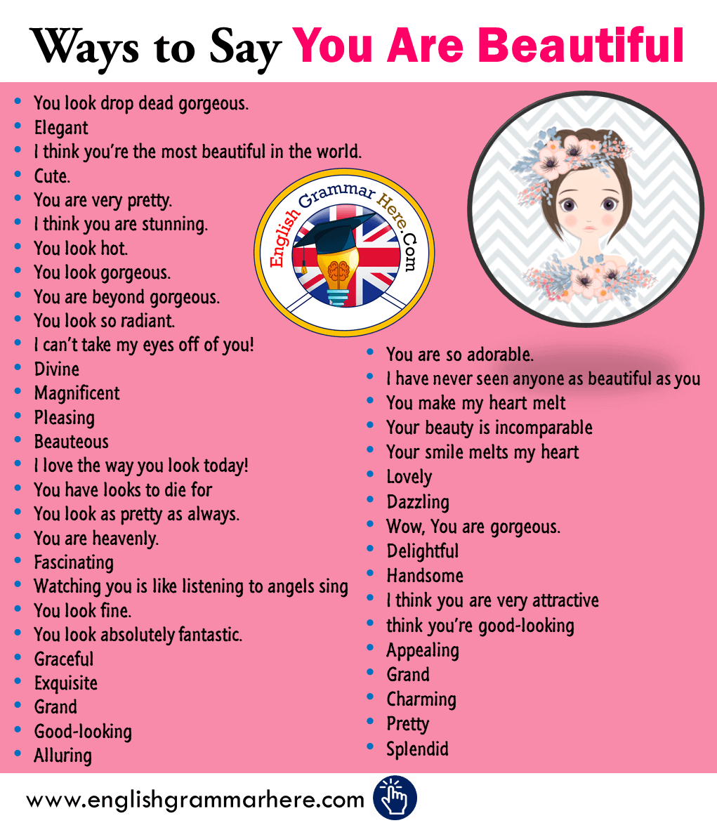 +45 Ways to Say YOU ARE BEAUTIFUL in English