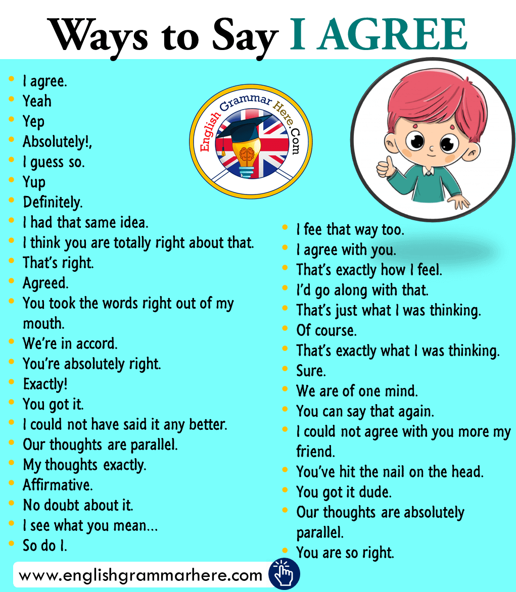 Different Ways to Say I AGREE in English