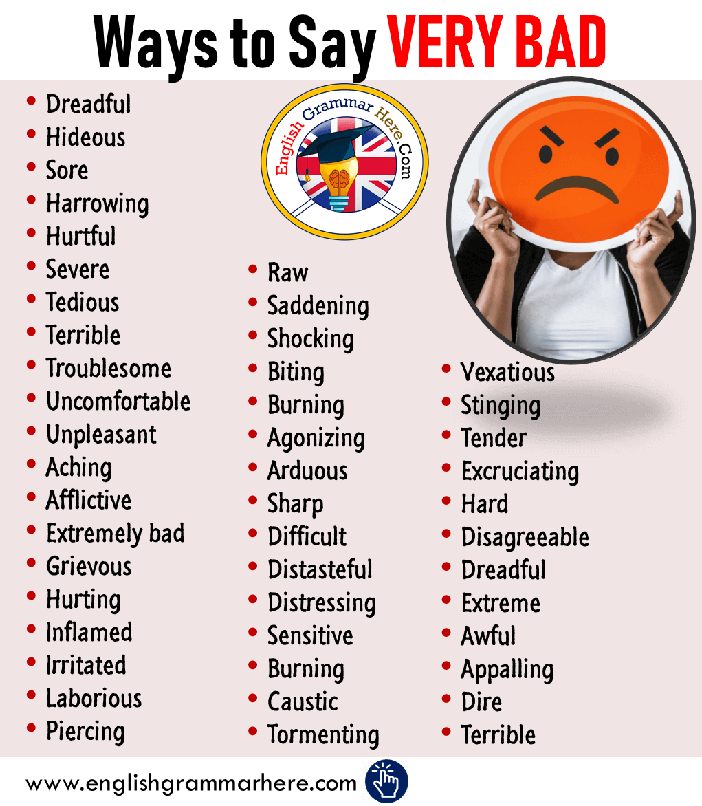 Ways to Say VERY BAD in English