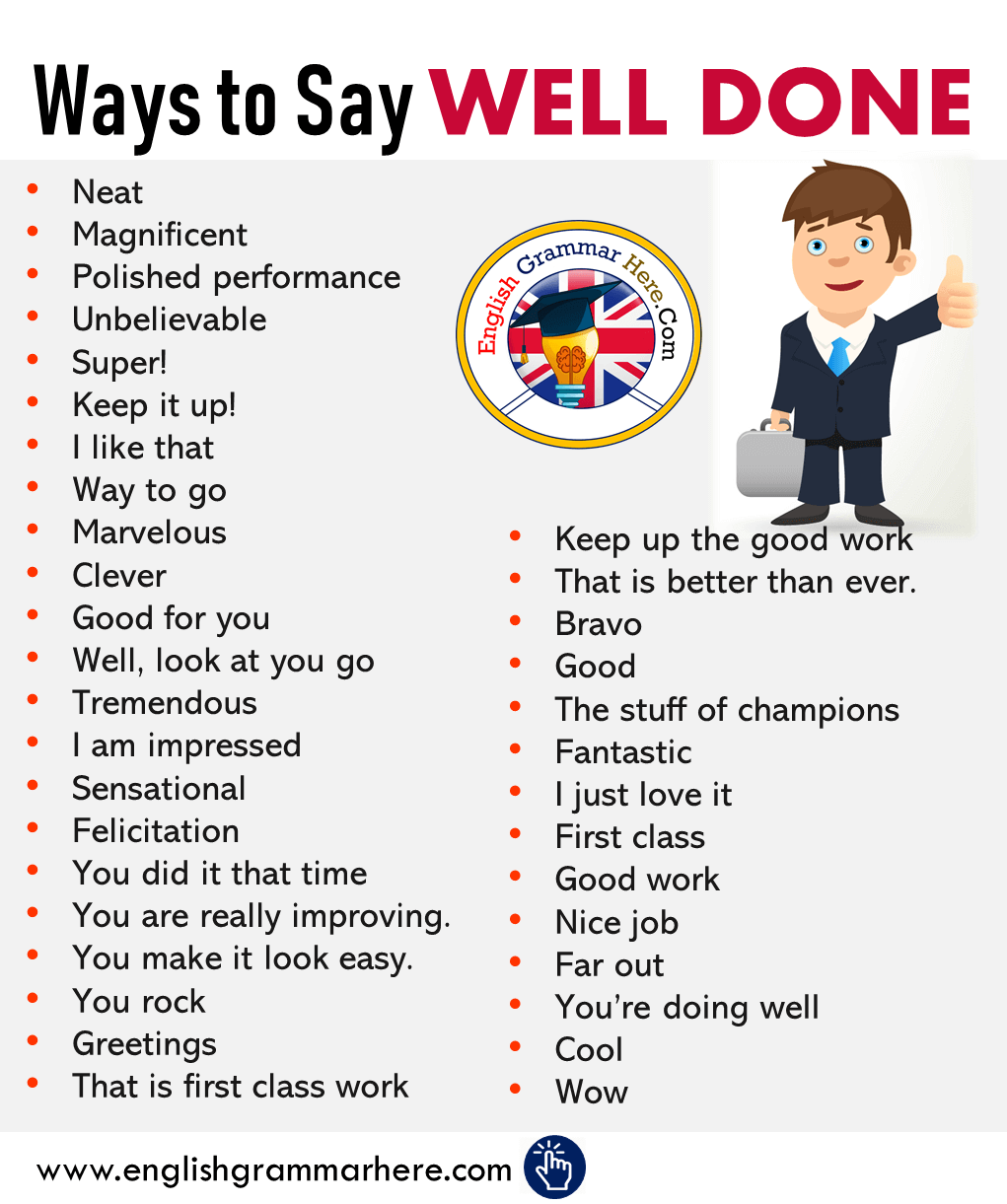 English Different Ways to Say WELL DONE