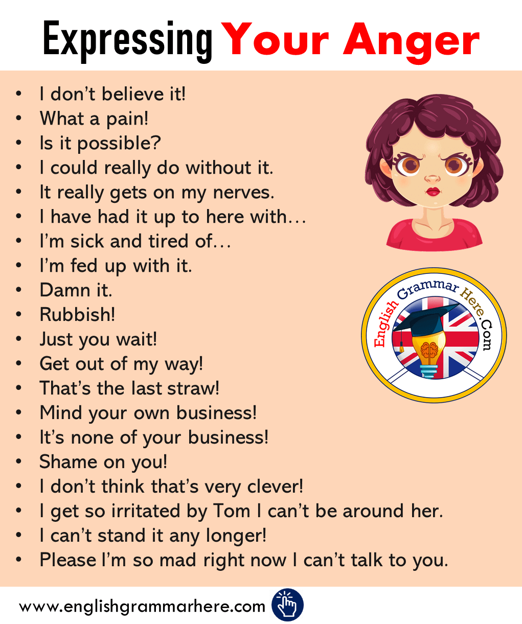 Expressing Your Anger in English, How to Express You Anger