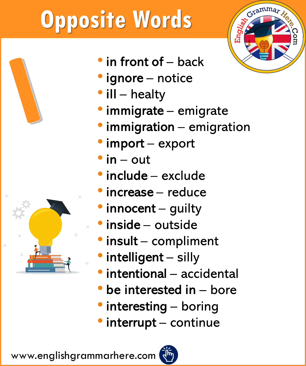Opposite Of Ignore In English Alphabetical Opposite Word List I 
