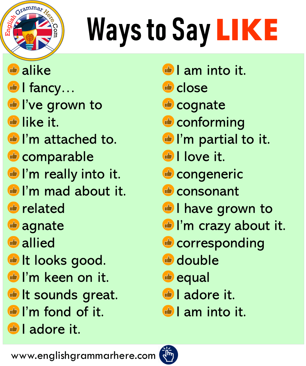 Other Ways to Say LIKE in English