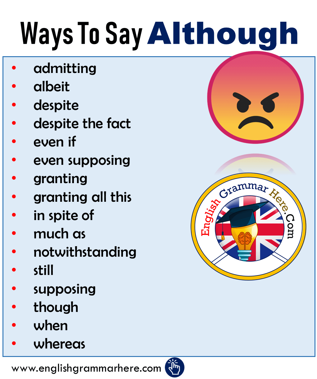 Ways To Say Although - Synonym Words Although